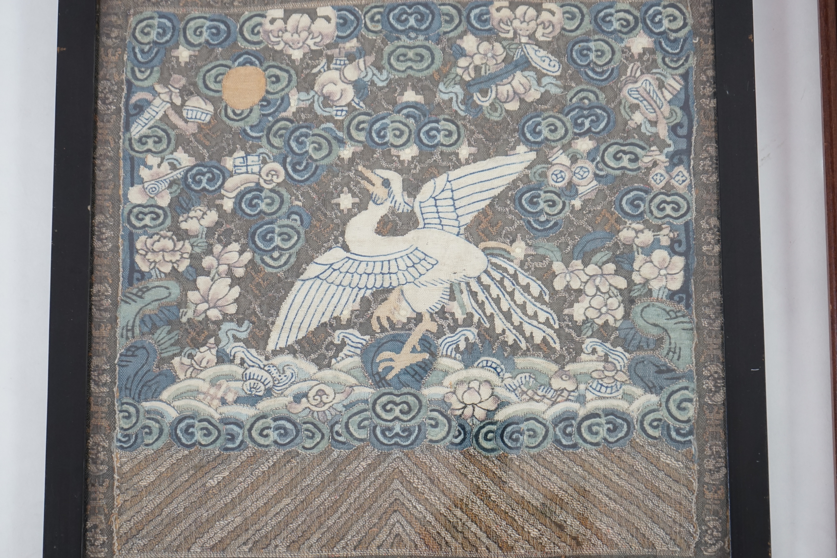 Two Chinese Kesi mandarin squares of the fifth rank, 19th century